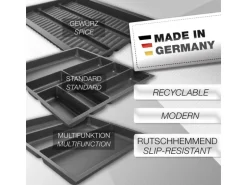 SOTECH ORGA-BOX-3 Gewürzgläsereinsatz Tiefe 473 mm Höhe 50,5 mm Anthrazit Schubladeneinsätze Breite 491 mm