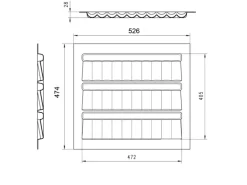 SOTECH ORGA-BOX Gewürzgläsereinsatz 526 x 474 x 28 mm Schiefergrau Gewürzdoseneinsatz Für 60er Korpusbreite