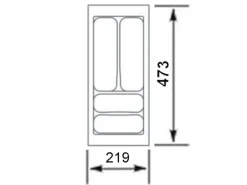 SOTECH Orga-Box I Besteckeinsatz Höhe 55 mm Oriongrau 300 mm Antirutschbeschichtung Für Blum Tandembox und ModernBox