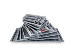 SOTECH Orga-Box I Besteckeinsatz Silbergrau 500 mm Höhe 55 mm Für Blum Tandembox und ModernBox