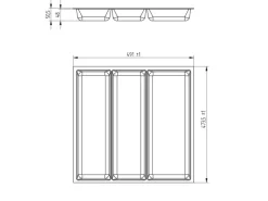 SOTECH ORGA-BOX-3 Multifunktionseinsatz Tiefe 473 mm Höhe 50,5 mm Silbergrau Schubladeneinsätze Breite 491 mm