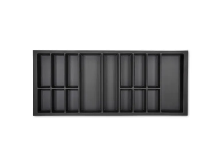 SOTECH Orga-Box VII Besteckeinsatz Basaltgrau 1200 mm Höhe 50,5 mm mit Softtouch Oberfläche