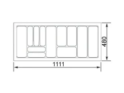 SOTECH Orga-Box VIII Besteckeinsatz 1111 x 480 mm Champagner mit Perlstruktur Für 120er Schränke in Häcker Küchen