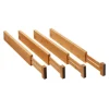 SOTECH 4-Teiliges ORGA-BOX Bambus Schubladen Trennsystem 430 bis 556 mm Höhe 63 mm mit Federmechanismus
