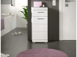 Standschrank 37 cm x 88 cm x 31 cm Front Weiß Hochglanz FSC®