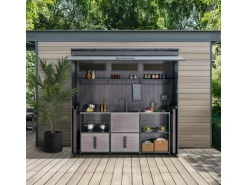 Sunjoy Gartenhaus Mambo für Outdoor Küche 94 cm x 220 cm Anthrazit