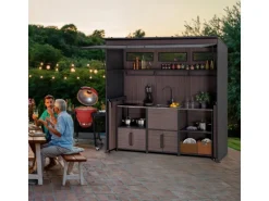 Sunjoy Gartenhaus Mambo für Outdoor Küche 94 cm x 220 cm Anthrazit