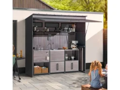 Sunjoy Gartenhaus Mambo für Outdoor Küche 94 cm x 220 cm Anthrazit