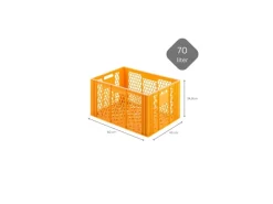 SuperSparSet 3 x Eurobehälter Bäcker- und Konditorenkasten HxBxT 34,9 x 40 x 60 70 Liter Gelb-Orange Brötchenkiste Sstapelbare Bäckerkiste