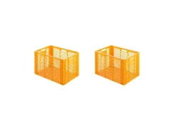 SuperSparSet 2 x Eurobehälter Bäcker- und Konditorenkasten HxBxT 42,1 x 40 x 60 85 Liter Gelb-Orange Brötchenkiste Sstapelbare Bäckerkiste