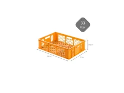 SuperSparSet 5 x Eurobehälter Bäcker- und Konditorenkasten HxBxT 17,1 x 40 x 60 33 Liter Gelb-Orange Brötchenkiste Sstapelbare Bäckerkiste