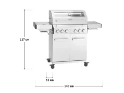 Taino Platinum Yamara 4+2 Gasgrill Set mit Haube Edelstahl 4 Brenner Sear-Burner Backburner