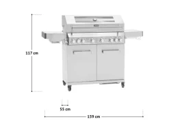 Taino Platinum Yamara 6+2 Set Mit Haube Gasgrill Edelstahl 6 Brenner Sear-Burner Backburner