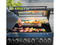 Taino Platinum Yamara Dark 6+2 Gasgrill Set Mit Haube Stahl 6 Brenner Sear-Burner Backburner