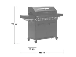Taino Platinum Yamara Dark 6+2 Gasgrill Stahl 6 Brenner Sear-Burner Backburner