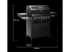 Taino Platinum Yamara Dark 4+2 Gasgrill Stahl 4 Brenner Sear-Burner Backburner