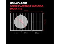 Taino Platinum Yamara Dark 4+2 Gasgrill Stahl 4 Brenner Sear-Burner Backburner