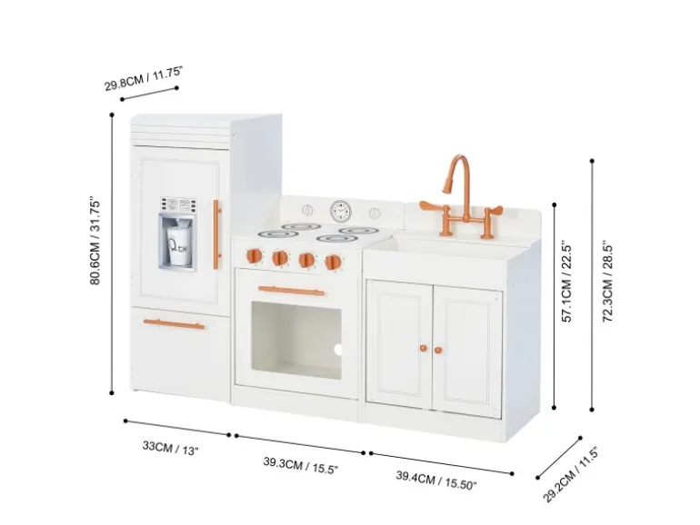 Teamson Kids Little Chef Paris Modulare Spielküche Weiß Roségold