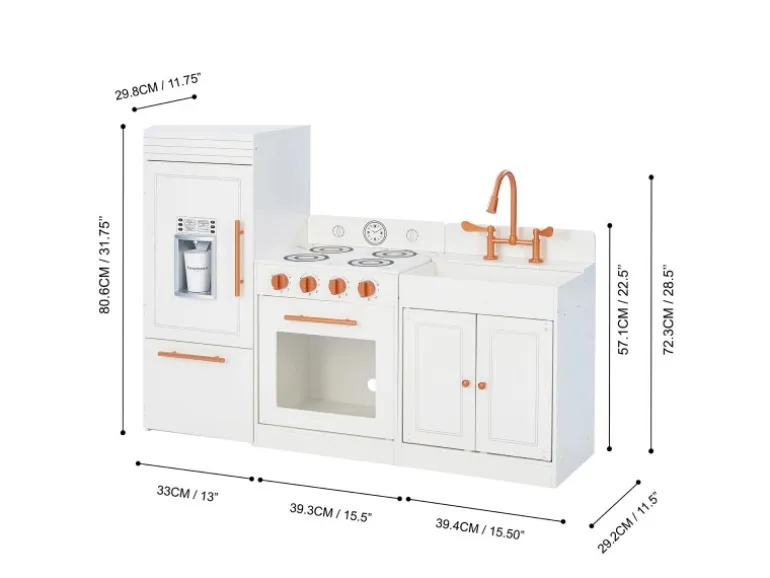 Teamson Kids Little Chef Paris Modulare Spielküche Weiß Roségold