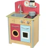 Teamson Kids Little Chef Porto Klassik Interaktive Holzspielküche Rot