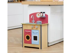 Teamson Kids Little Chef Porto Klassik Interaktive Holzspielküche Rot