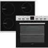 Telefunken Einbauherd-Set Backofen mit Induktionskochfeld 4 Zonen Teleskopauszug 78 Liter B-HS-75-I-I