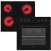 Telefunken Einbauherd-Set Backofen mit Grill und Umluft 65 Liter Vap-Clean ECH65A-B2