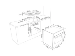Telefunken Einbauherd-Set Backofen mit Grill und Umluft 65 Liter Vap-Clean ECH65A-B2