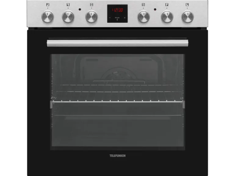 Telefunken Einbauherd-Set Backofen mit Glaskeramik-Kochfeld 4 Zonen Teleskopauszug 78 Liter B-HS-75-C-I
