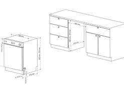 Telefunken Geschirrspüler teilintegriert Einbauspülmaschine 60 cm 12 Maßgedecke 9 Programme AquaStop G-ET-6014-C-I
