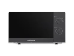 Telefunken Mikrowelle Solo Mikrowellengerät Klein mit 20 L Garraum 700 W 5 Leistungsstufen Schwarz B-MW-20-G-B