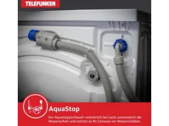 Telefunken Waschmaschine 9kg 1400 U/Min. Dampffunktion Inverter Motor AquaStop 15 Programme W-9-1400-A-W
