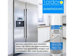 Toldoro 12x Edelstahl Pflegespray 400ml  Edelstahlreiniger für Küche oder Grill Edelstahlpflege Spray als Reinigungsmittel oder Metallreiniger