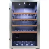 Tronitechnik Weinkühlschrank Getraenkekühlschrank 126 Liter 63 Flaschen Wein Kühlschrank Edelstahl-Optik Mit Led