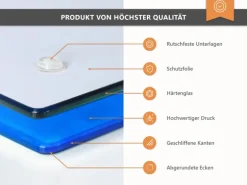 Tulup Herdabdeckplatte 60x52 cm Glas-Servierbrett Küchenutensilien Schutzplatte Spritzschutz Abdeckung Marmor