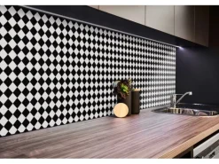 Tulup Wandpaneel Diagonales Schachbrettmuster Wandverkleidung Kunststoff 100x50 cm Vinyl Wandverkleidung Selbstklebend PVC Wandpaneel