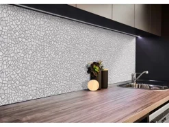 Tulup Wandpaneel Graues Mosaik Wandverkleidung Paneel 100x50 cm PVC Wandpaneel Wandverkleidung Innen