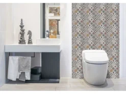 Tulup Wandpaneel Türkisches Patchwork Vinyl Wandverkleidung Selbstklebend 100x50 cm Wandverkleidung Modern Dekorpaneel
