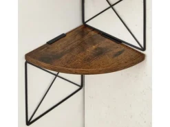 Vasagle Eckregal 5 Ebenen Zickzack-Design 20 cm x 20 cm x 127,5 cm Braun-Schwarz
