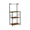 Vasagle Küchenregal 3 Ebenen 40 cm x 60 cm x 127 cm Braun-Schwarz