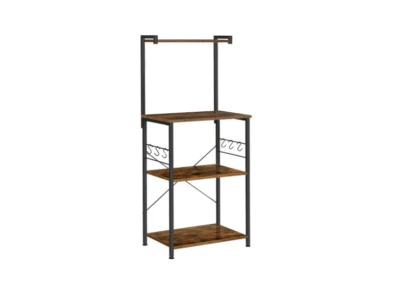 Vasagle Küchenregal 3 Ebenen 40 cm x 60 cm x 127 cm Braun-Schwarz
