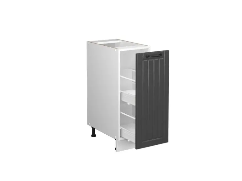 Vicco Apothekerschrank Fame-Line Weiß/Dunkelgrau 30 cm ohne Arbeitsplatte