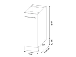 Vicco Apothekerschrank Fame-Line Dunkelblau Hochglanz/Goldkraft Eiche 30 cm ohne Arbeitsplatte
