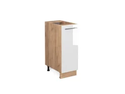 Vicco Apothekerschrank Fame-Line Weiß Hochglanz/Goldkraft Eiche 30 cm ohne Arbeitsplatte
