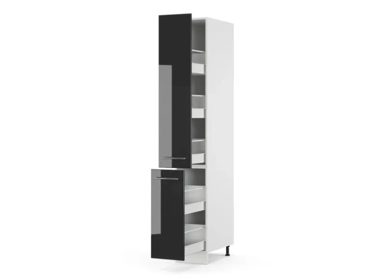 Vicco Apothekerschrank Fame-Line Medizinschrank für die Küche Anthrazit Hochglanz/Weiß 30 cm