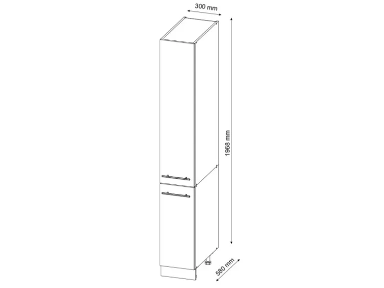 Vicco Apothekerschrank Fame-Line Medizinschrank für die Küche Weiß Hochglanz/Anthrazit 30 cm