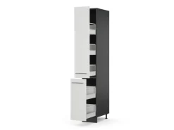Vicco Apothekerschrank Fame-Line Medizinschrank für die Küche Weiß Hochglanz/Anthrazit 30 cm