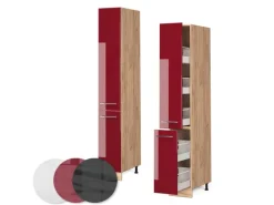 Vicco Apothekerschrank Fame-Line Bordeaux Hochglanz/Goldkraft Eiche 30 cm