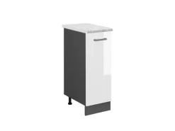 Vicco Apothekerschrank R-Line Medizinschrank für die Küche Weiß Hochglanz/Anthrazit AP Marmor