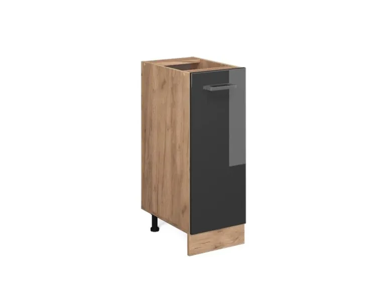 Vicco Apothekerschrank R-Line Anthrazit Hochglanz/Goldkraft Eiche 30 cm ohne Arbeitsplatte